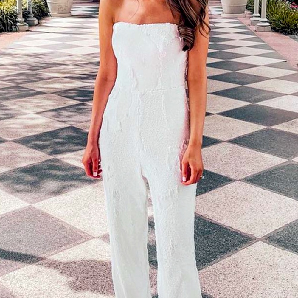 Bridal sequin jumpsuit